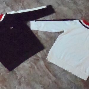 2 Vtg. FILA ¾ Sleeve Velour Pull-Over Tops size: M